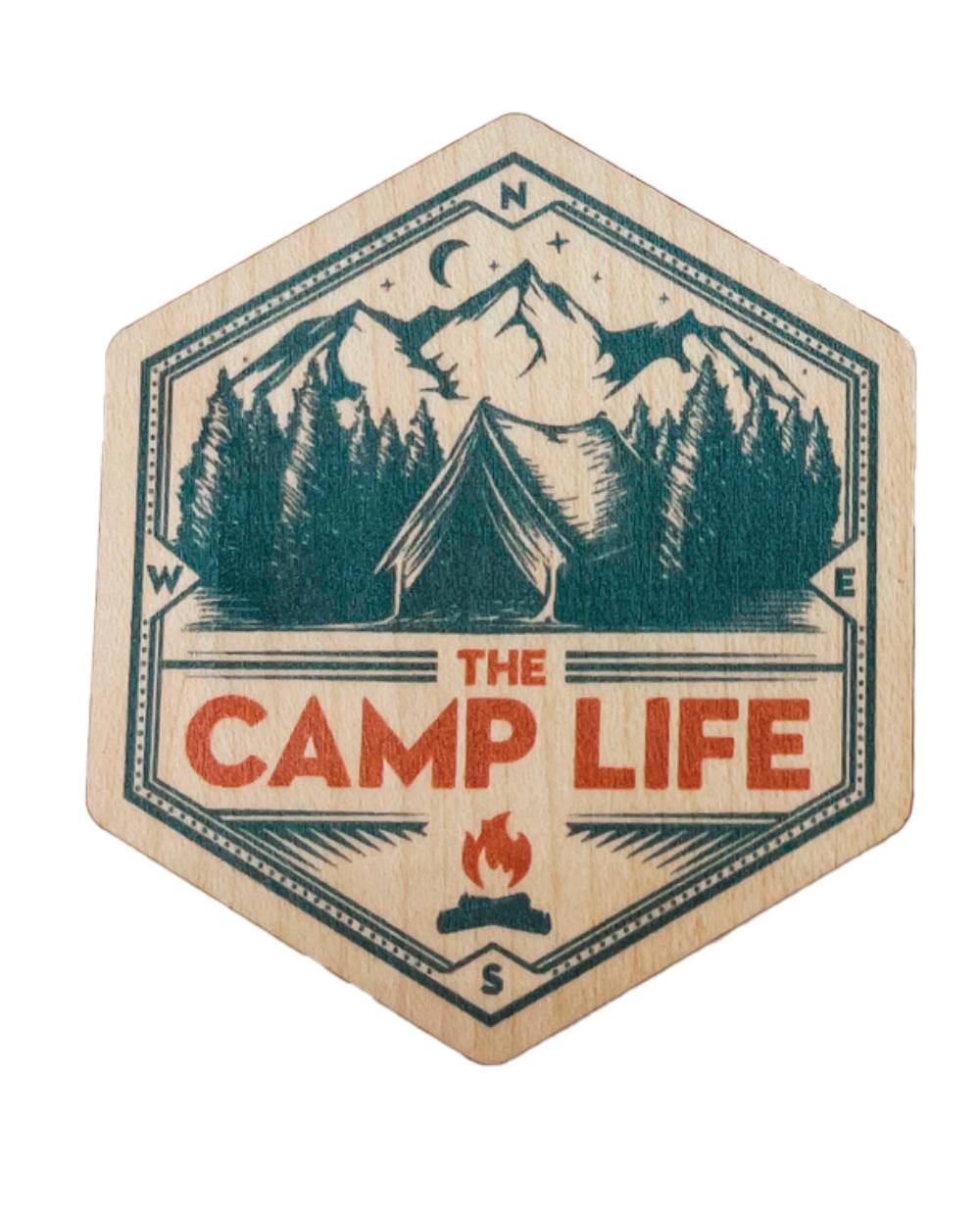 camping aufkleber The Camp Life Wood Sticker - Dust City - Eco-sticker - VanLife